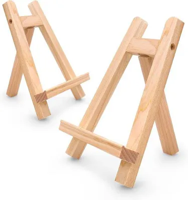 Obrázok produktu pre Drevená mini maľovacia doska – skladateľná trojuholníková maľovacia tyč – 2 kusy – farba na drevo – 20 x 15