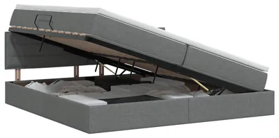 Productafbeelding van vidaXL Opbergbed met matras, donkergrijs, 200 x 200 cm, fluweel