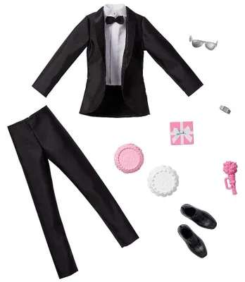 Produktbild von Barbie Fashions Bräutigam-Outfit für die Ken-Puppe mit Anzug und 7 Accessoires