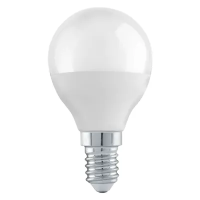 A white LED light bulb with a silver screw base is shown against a white background.