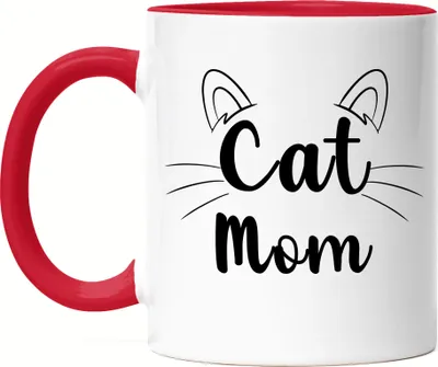 Produktbild von Cat Mom Tasse Rot Katzen-Mama Geschenk Katzenliebhaber Katzenbesitzer Katzen Kätzchen