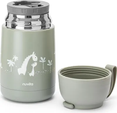 Produktbild von Nuvita Thermoskanne mit Silikonhalter Salbei Grün 620 ml