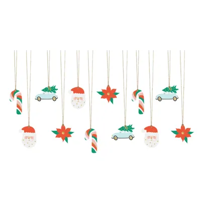 Produktbild von Weihnachtsmann-Geschenkanhänger, Mix, 12 Stk.