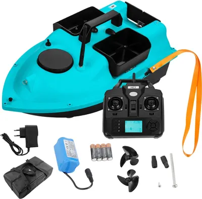 Produktbild von Funk GPS Futterboot - RC Angelboot - 3 Futterkammern - 16-Punkt GPS Positionsspeicher - 5200 mAh Akku - ABS-Rumpf - Orange