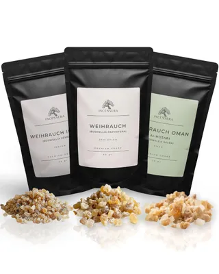 Produktbild von Weihrauch Set – 150 g Räucherharze (3x50 g) – Weihrauch aus Oman, Äthiopien & Indien – Räucherset für Rauhnächte, Hausreinigung & Anfänger