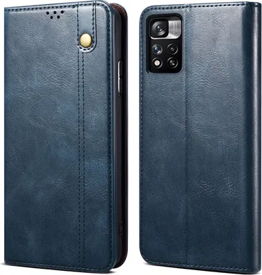 Image de Etui pour Xiaomi Redmi Note 11 Pro / Note 11 Pro+, étui en cuir avec fonction stand bleu