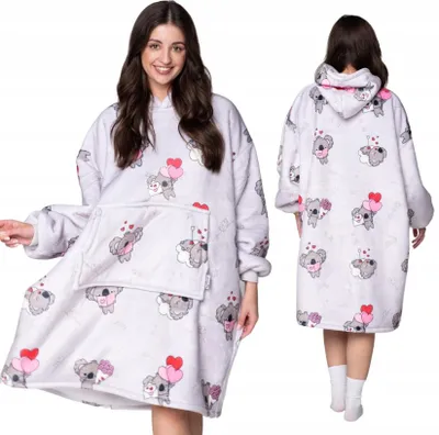Produktbild von Oversize Deckenpullover XXL - Kuscheldecke mit Ärmeln - Fleece Koala Koalabär