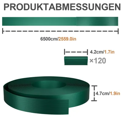 Obrázok produktu pre PVC ochranné pásy – pre ploty z dvojitých mreží – odolné voči poveternostným vplyvom – odolné voči vetru – 65 m – zelené