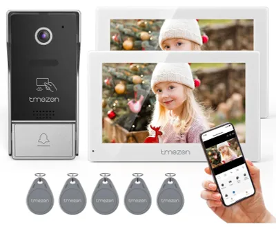 Obrázek produktu pro Inteligentní video dveřní interkom, rozlišení 1080P, hands-free, 2 monitory 1 zvonek