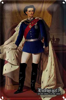 Produktbild von Blechschild Portrait 20x30cm Ludwig II König 1845 Bayern