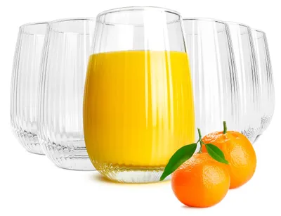Produktbild von Set mit 6 Gläsern - Rillenmuster, 350 ml Fassungsvermögen