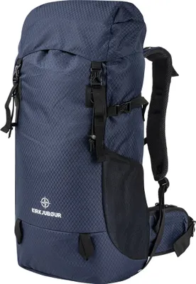Produktbild von KIRKJUBØUR "Vindelfjäll" Trekking Rucksack | 35L Volumen | Wasserabweisend | Hüftgurt & Rückenpolster | Regencape & Reflektoren | navy | KJ-106