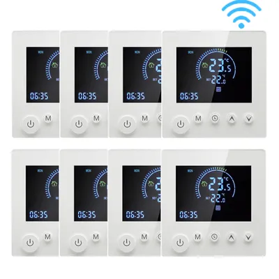Obrázek produktu pro 8X Smart Tuya WiFi termostat 3A Ohřev vody Pokojový termostat Podlahové vytápění LCD displej Programovatelný Vnitřní teploměr, hlasové ovládání Amazon Google Home
