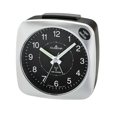 Produktbild von DUGENA 4460606 Wecker Funkwecker Alarm Analog schwarz silber