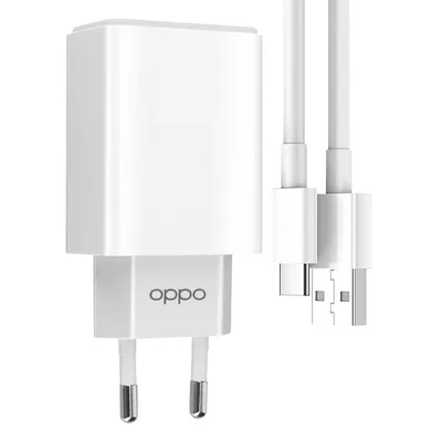 Immagine prodotto di Caricatore USB originale Oppo da 10W con cavo USB / USB-C - Bianco