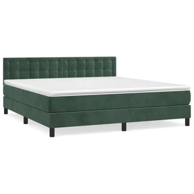 Immagine prodotto di vidaXL Letto a molle con materasso verde scuro 160x200 cm in velluto