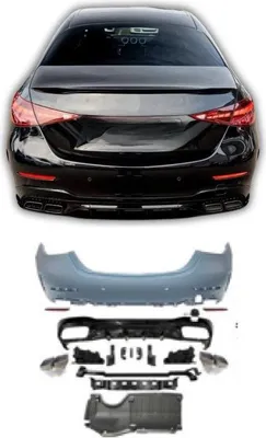Zdjęcie produktu dla Tylny zderzak z dyfuzorem kompatybilny z Mercedesem klasy C W206 Sedan PDC