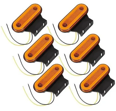 Zdjęcie produktu dla Światła LED żółte 12V/24V wodoodporne dla przyczepy samochodowej 6 szt.