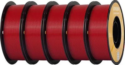 Zdjęcie produktu dla Filament do drukarek 3D KINGROON PETG 1,75 mm, 5 kg, czerwony, wysoka wytrzymałość, łatwy do drukowania, przyjazny dla środowiska, bez pęcherzyków powietrza, precyzyjna jakość druku