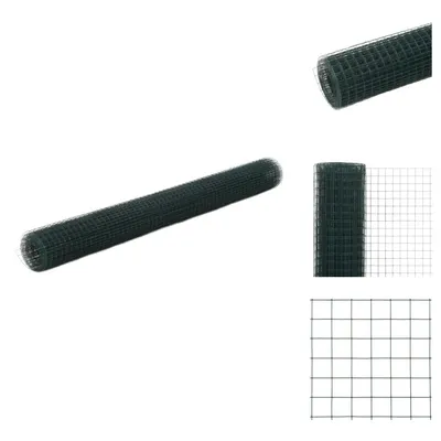 Image de vidaXL Clôture en fil de fer acier avec revêtement PVC 25x1,5 m vert - Panneaux de clôture