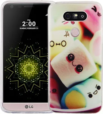 Produktbild von Handy Hülle für LG G5 Cover Case Schutz Tasche Motiv Slim Silikon TPU Schriftzug Marshmallows