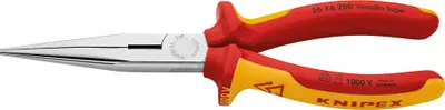Imagen del producto de Alicates de punta semirredonda KNIPEX 26 16 200, 200 mm, rectos, estrechos, CrV, VDE 1000 V