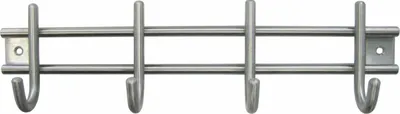 Produktbild von HSI Garderobenleiste, mit 4 Haken, Edelstahl, 300x80mm, 1 STK