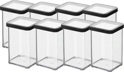 Zdjęcie produktu dla Rotho Pojemnik na przysmaki Loft kwadratowy transparentny/czarny 1.0L