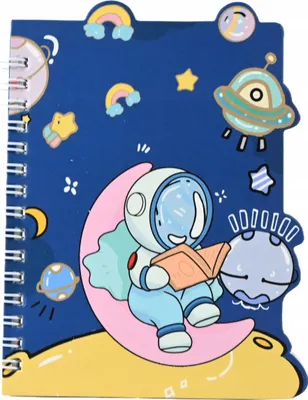 Produktbild von Spiralblock Weltraum Astronaut - Notizbuch Liniert 12x15,5cm für Schule & Geschenk