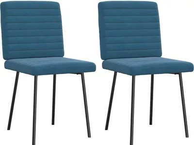 Image de Chaises à manger lot de 2 Bleu Velours