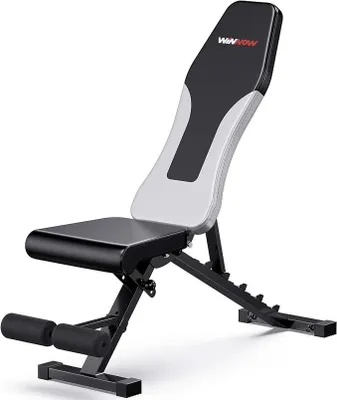Imagen del producto de Banco de pesas ajustable, plegable, para entrenamiento en casa, gimnasio y fitness. Banco plano para ejercicios de todo el cuerpo