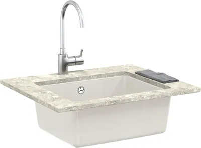 Image de vidaXL Lavabo blanc 530 x 460 mm 80% quartz et 20% résine