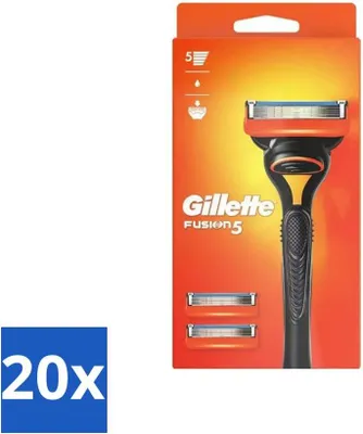 Immagine prodotto di Lame da barba Gillette Fusion 5 – Design ergonomico – 2 lame di ricambio – Confezione risparmio – 20 pezzi
