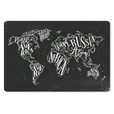 Produktbild von MuchoWow® Mauspad Mousepad Weltkarte - Einfach - Schwarz - Weiß 27x18 cm - Mousepads - Maus Mat - Pad - Mausunterlage - Büroartikel - Desk Matten