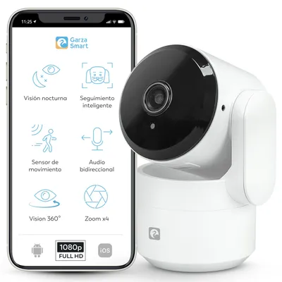 Immagine prodotto di Telecamera IP WiFi da interno, con visione a 360°, frequenza 2,4 GHz, risoluzione 1080 HD, visione notturna e rilevamento del movimento