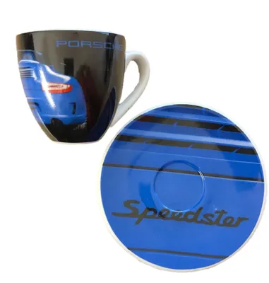 Produktbild von Porsche Espressotasse 25 Jahre Speedster Exklusiv, Espressotasse mit Unterteller, aus hochwertigem Porzellan, Sammeltasse, Tasse, Espresso, Automarke