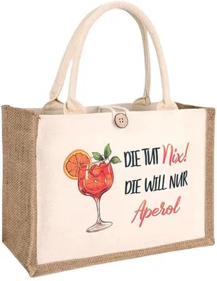 Produktbild von Jute-Einkaufstasche mit Baumwollbeutel
