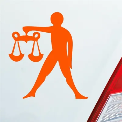 Produktbild von Auto Aufkleber Sternzeichen Waage PKW Car KFZ Roller 9x10 cm Orange Sticker Heckscheibenaufkleber