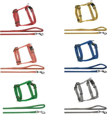Immagine prodotto di Pettorina e guinzaglio per gatti Flamingo Multicolore 25-35 cm 100 cm Multicolore 25-35 cm 100 cm