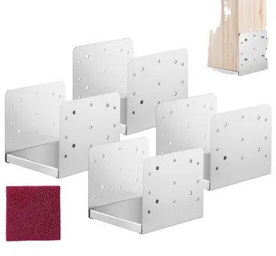 Produktbild von VEVOR 203,2x203,2mm Pfostenbasis, 4 Stück Edelstahl verstellbare Pfostenankerhalterung (Intern 198 x 185), verstellbare Pfostenbasis für Pavillon, Deck, Veranda, Handlauf, Geländerstütze, dekorative Ankerplatte, Edelstahl-8 x 8 Zoll, 4 Stück