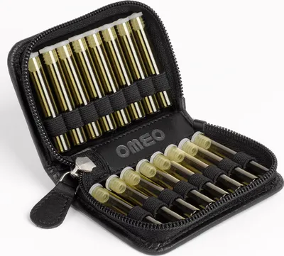 Produktbild von Hausapotheke Globuli Leder (ohne Gläser) | RFID | 16-560 Schlaufen| OMEO® 16er schwarz