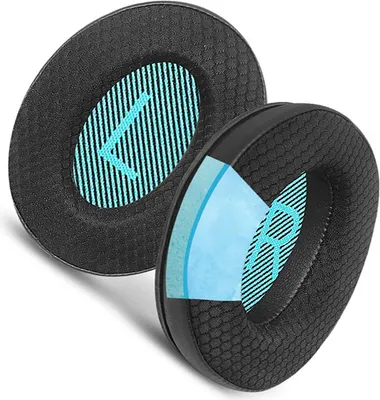 Produktbild von INF Kühlende Ohrpolster aus Fussballnetz-Material für Bose AE2/QC15/QC25 Kopfhörer Schwarz + Blau