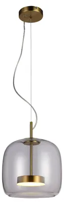 Zdjęcie produktu dla Lampa wisząca LED dymiona CASTE złota 10W Ciepła biel 850lm szkło wym:120x26x26cm IP20 Italux