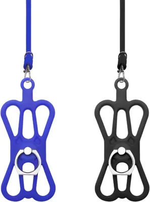 Produktbild von Handyanhänger Set mit 2 elastischen Telefon-Lanyards, Telefonschlaufen, Telefonanhänger, universeller Telefonkette, Telefonkordel, Halshalter