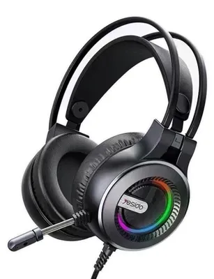 Obrázek produktu pro Yesido – EK02 kabelová herní sluchátka, 3,5mm jack, mikrofon, RGB LED – černá