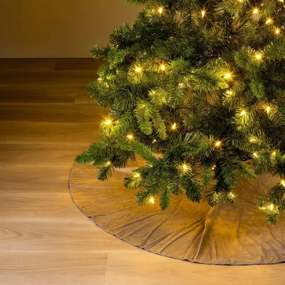 Produktbild von LUMI - Weihnachtsbaumdecke Ø120 cm - Samt - Driftwood - Taupe