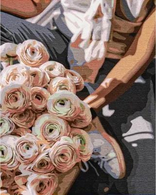 Image de Peinture par numéros ROSE BOUQUET, sur cadre, 40x50cm, 801023904