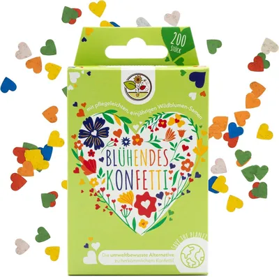 Productafbeelding van Bloeiende zaadconfetti voor kleurrijke wilde bloemen - Set van 200 - Kleurrijke bloemconfetti van 100% biologisch