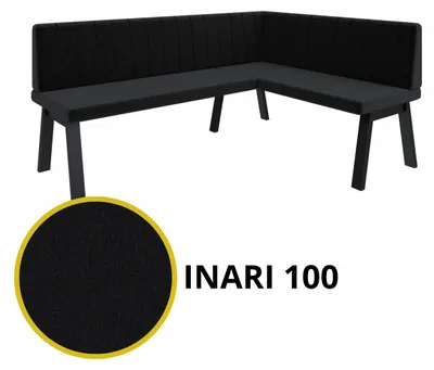 Image de Banc d'angle Akiko Metal A - Ensemble de bancs d'angle pour votre salle à manger, cuisine moderne, coin salon, coin repas. Parfait pour la cuisine, le bureau et la réception. Finition solide et robuste. (168x142-Rechts-Inari100)