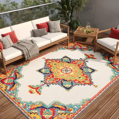 Obrázek produktu pro Koberec Tapiso PATIO Outdoor – koberec na balkon a terasu, odolný proti povětrnostním vlivům a snadno se udržuje, 160 x 220 cm